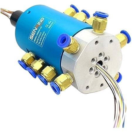SHYISY Electrical Slip Ring 6 Passage Rotating Union/Joint 12 Wires Signal Transmitter 6-8mm Pipe Size For All Medium Transfer Fluid Electric