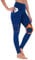 BAYGE Damen Thermo Wander Leggings Winter Hohe Taille Fleece Gefüttert Wasserdicht Blickdicht Bauchkontrolle Slim Fit Wanderhose Yogahose Radlerhose Sporthose Sweathose mit Taschen, Blau, XL