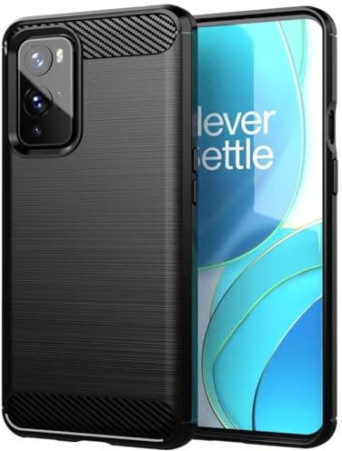 Sidande Case for Oneplus 9 Pro Case, LE2121 LE2125 Case, Ultra Slim Phone Cover with Shock-Absorption Carbon Fiber TPU Rubber Protective Cases for Oneplus 9 Pro Black