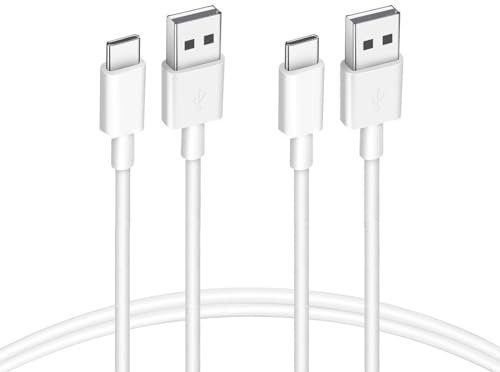 Lot de 2 Câble USB vers USB C 60W Blanc 1M 3A Câble Chargeur charge rapide pour Apple MacBook Pro, iPad Pro, iPhone 15/15 pro, Samsung, Google Pixel,Xiaomi,Kindl