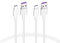 Lot de 2 Câble USB vers USB C 60W Blanc 1M 3A Câble Chargeur charge rapide pour Apple MacBook Pro, iPad Pro, iPhone 15/15 pro, Samsung, Google Pixel,Xiaomi,Kindl