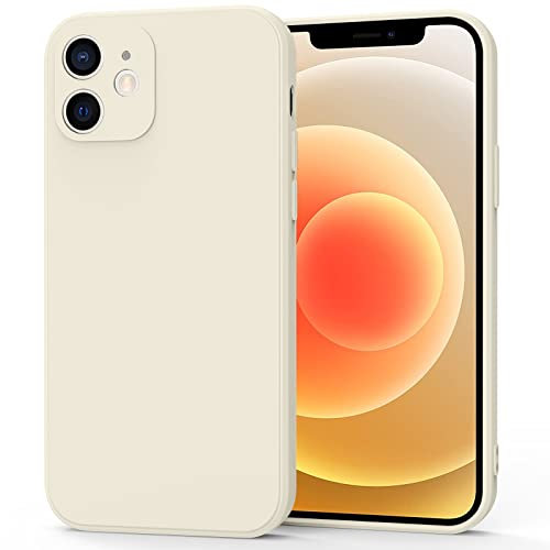 Oumida Coque Compatible avec iPhone 12, Résistant Aux Rayures, Protection Antichoc, Étui de Silicone Mince Souple iPhone 12, Blanc