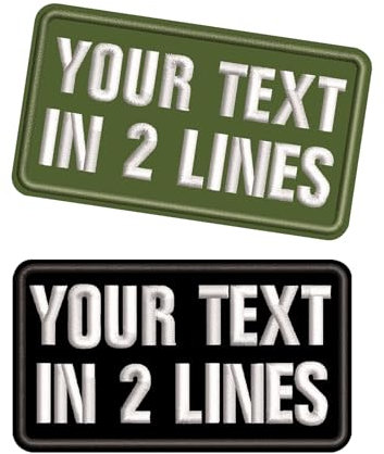 2PCS Custom Name Patches 3.5 W x 2 H, Embroidered Military Text/Number Tag, Tactical Badge for Backpack Vest Uniforms Hat, Hook or Iron On (no Flag)
