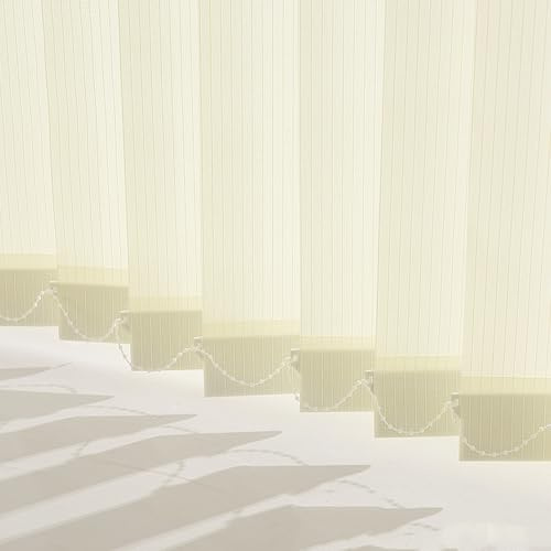 YUJIANHUAA Lamellenvorhang Verdunkelungsjalousie,Raumverdunkelnd Komplettset Vertikaljalousie,in 7 Farben und vielen Grössen,98mm Lamellen,Schiebevorhang,Breite×Höhe (130cm x 130cm,Beige)