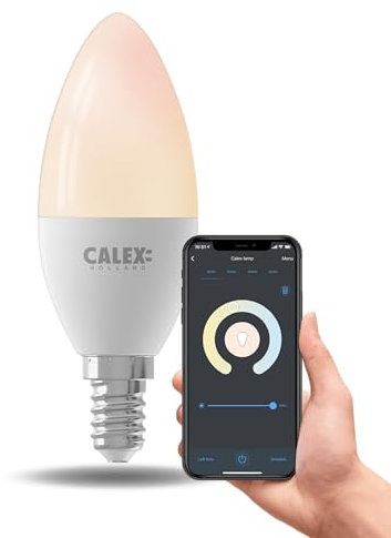 CALEX Smart LED Lampe, E14, B35, Kerze, warmweißes Licht, dimmbar, WLAN App- & Sprachsteuerung, 3er Pack
