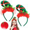 YGCHEN Bandeau de Noël Serre Tete Chapeau d'Elfe Bandeaux Oreilles Elfe de Noël Serre-Tête Mini Chapeaux en Peluche Costume de Noël Accessoire de Cheveux Fête de Noël 2 Pièces