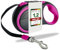 DOMOPRIMA Flexible Freilaufleine 3 Meter - Robuste und sichere Hundeleine für kleine, mittlere und große Hunde – Rollleine in hochwertiger Qualität mit Reflektorgurt (Pink, S)