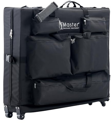 Master Massage Nylongewebe Tragetasche für Massageliegen noch leichterer Transport Schwarz (mit Rädern), Medium