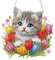 DOMROM Katze Diamond Art Painting Anhänger, Tulpe Diamond Painting Fensterbilder anhänger, Diamond Painting Hängende Ornament für Kinder Erwachsene Diamant Malerei Basteln Tür Wand Fenster Deko