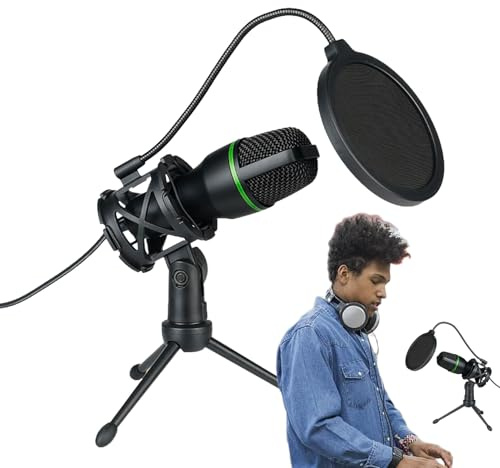 5Streaming Microphone,Podcast Microphone - PC Condenser RGB Microphone | Streaming Recording Microphone On Desktop/Laptop, Online Game, Plug And Play For Music Recording