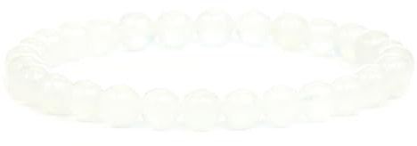 Echtes Mondstein Edelstein Armband mit runden 6mm Perlen - verschiedene Längen - Heilstein Schutzstein Edelsteinarmband Glücksbringer Talisman Geschenk (Mondstein, 18CM)