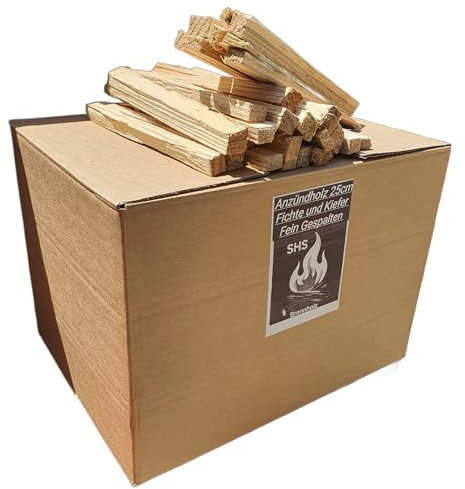 8 kg de bois d'allumage, bois d'allumage, bois de chauffage, bûche de cheminée, fumoir, barbecue, prêt à l'emploi, morceaux de bois secs, brasero, feu de camp, 2 fois par 4 kg dans un sac en filet