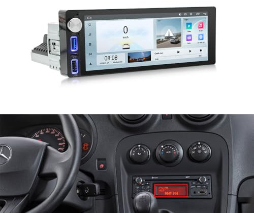 6.9 Android Auto GPS Radio Navigator Carplay Fit for Mercedes Citan Tourer MIXTO 109 CDI (2012-2021) Renault Kangoo II Master TWINGO (2008-2021) mit GPS Bluetooth FM USB RDS TPMS SWC DAB DVR
