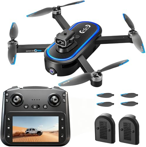 Drohne mit Kamera, Faltbar Drohne mit 4.5 LCD Bildschirm Fernbedienung, 360°Flip und Hindernis Vermeidung, Headless Mode, Bürstenlose Motor,RC Quadcopter Dronhen Ideal für Einsteiger