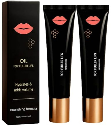 2PCS Lip Booster Serum, Natürliches Lippenpflege Öl, Lippenaufpolsterndes Serum, Feuchtigkeitsspendender Lippenöl mit Boosting-Effekt, reduziert feine Linien (2, 15g)