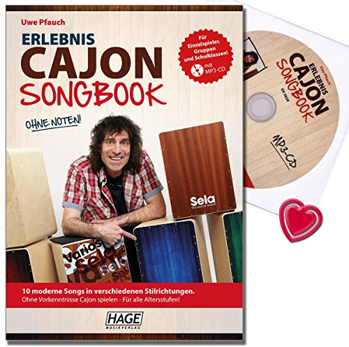 Erlebnis Cajon Songbook - Cajonschule mit CD - 10 moderne Songs in verschiedenen Stilrichtungen - ohne Vorkenntnisse Cajon spielen - für alle Altersstufen - Lehrbuch, CD, Notenklammer