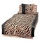 Dresscode 2-Teilige Bettwäsche Set Bett Bezug Übergröße 155x220 cm + Kopfkissen 80x80 cm Teddy PLÜSCH Coral Fleece Cashmere Touch Super Soft Braun Schwarz Fell Raubkatze Tiger