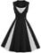 Axoe Damen 50er Jahre Cocktailkleid Rockabilly Elegantes Faltenrock Festliches Partykleider Vintage Kleid Audrey Hepburn Abendkleider mit Polka Dots Knielang, Schwarz-weiß, 5XL (52 EU)