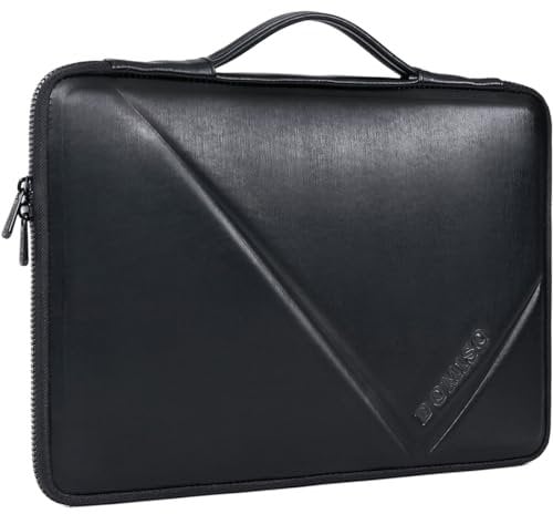 DOMISO 14 Shockproof Waterproof Laptop Sleeve with Handle Lightweight Soft EVA Handbag Tablet Case for 14 Laptops/Apple/Lenovo ThinkPad/HP Pavilion 14 Stream 14 / Dell/ASUS, Black
