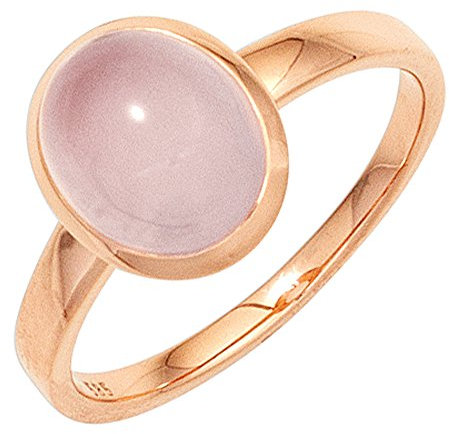 Jobo Damen-Ring aus 14 Karat 585 Rosegold mit Rosenquarz Größe 50