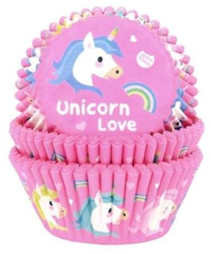 House of Marie Unicorn Pattern Paper Muffin Cases Cupcake Cases Pack of 50