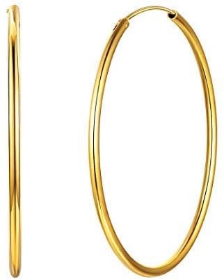 ChicSilver Creolen Ohrstecker durchmesseer 50mm Damen Ohrringe Gold Creolen Ohrringe mit Geschenkebox für Damen und Frauen