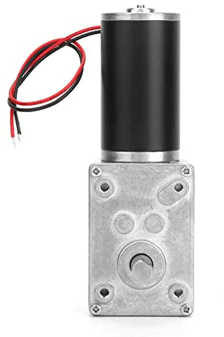 Motoriduttore a Vite Senza Fine 8 mm 12V - Motore Elettrico con Riduzione Velocità Metallico, 12RPM, Alta Torsione, con Cuscinetti a Sfera