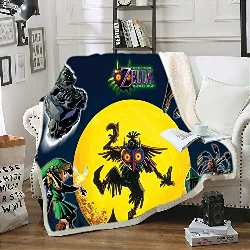NICHIYO The Legend of Zelda Decke, Cartoon- und Animations-Fleecedecke für Erwachsene und Kinder, 100 % Mikrofaser, für Schlafsofa und Sofa (1.100 x 140 cm)