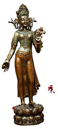 Riesiger Korb MD58 – Göttin Tara-Statue, grüne Tara, stehende Tara, Geschenk, Heimdekoration, tibetischer Gott, 30,5 cm