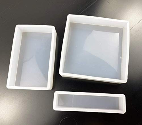 Quadratische rechteckige Gießformen aus Kunstharz, 3 Stück/Set, DIY-Silikon-Untersetzer, Epoxid-Gussform, Kristallverzierung, Bastelform, Kunstharz, Gießen, Epoxidform, Werkzeuge, Zement, Dekoration