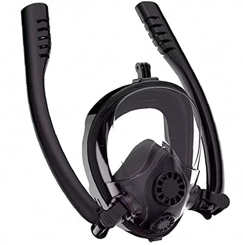 TOSSPER Dual-röhrchen Schnorchel Atmend Schnorchelmaske Vollgesicht Anti-Nebel Anti-leck-tauchbrille Halterung Doppel-luftstrom-silikak