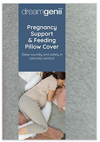 DreamGenii Pregnancy Support and Feeding Pillow Spare Cover - Grey Marl Cotton Jersey