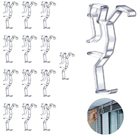15 Pcs Valance Clips Window Blinds Hidden Clips Plastic Hidden Retainers for Horizontal Wood and Faux Wood Blinds