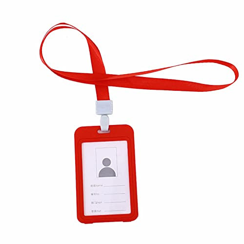 iSpchen Ausweishülle mit Band Kartenhülle Doppelseitig Ausweishalter Lanyard Card Sleeves ID Kartenhalter Transparenter Kartenhüllen Schlüsselband Karten Hülle für Büro, Schule, Fabrik