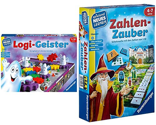 Ravensburger 25042 - Logi-Geister - Spielen und Lernen für Kinder 24964 - Zahlen-Zauber - Spielen und Lernen für Kinder, Lernspiel für Kinder ab 4-7 Jahren, Spielend Neues Lernen