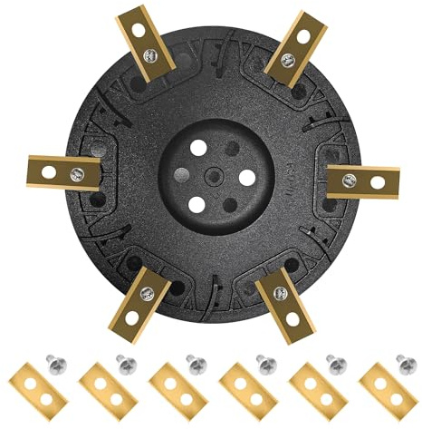 MUFUSHAN Rasenmäher-Messerscheibe, Mähroboter Tuning - Messerteller mit 6 x Klingen für Worx Landroid S&M (bis 2020), Landxcape, Kress und Einhell