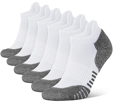 CLOSEMATE 6 Paires Socquettes Homme 39-42 43-46 Sport Rembourré Respirant | Semelle rembourrée, Maille anti-odeur,Tissu évacuant l'humidité, Soutien voûte plantaire, Talon et orteils renforcés