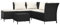 Bussandri Exclusive - 4-teiliges Lounge-Set mit Kissen Polyrattan schwarz