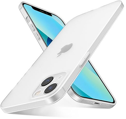 QLTYPRI Ultra Thin Case for iPhone 13 Case 6.1 inch with Full Coverage Camera Protection, Translucent Matte Slim Lightweight Soft Silicone TPU Bumper Shockproof Phone Case Cover for iPhone 13 – White
