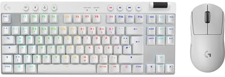 Logitech G PRO X SUPERLIGHT 2 LIGHTSPEED kabellose Gaming-Maus, USB-C-Aufladen, PC & Mac + PRO X TKL LIGHTSPEED kabellose Gaming-Tastatur, ohne Ziffernblock, PBT-Tastenkappen (DEU QWERTZ) - Weiß