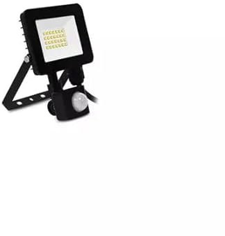 Miidex Lighting Projecteur LED Détecteur Réglable AC200/240V 20W 1600lm 110° Étanche IP65 IK06 143mmx117mm - Blanc du Jour 6000K