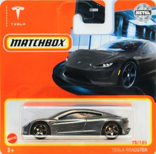 2022 Matchbox Tesla Roadster Grau 75/100 HFR50 (Kurze Karte)