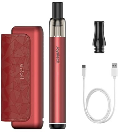 JOYETECH Eroll Slim Vape Kits 1500 mAh + 480 mAh großer Akku 2 ml wiederaufladbares USB-C Wechsel Pod System ohne Nikotin Rosso