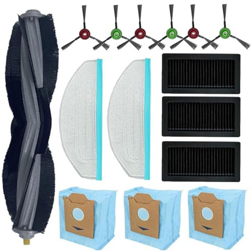 Chuancheng Zubehör-Set Ersatz für Yeedi Cube für Yeedi CC Roboterstaubsauger, 1 Hauptbürste, 6 Seitenbürste, 3 Hepa-Filter, 2 Wischpads, 3 Staubbeutel