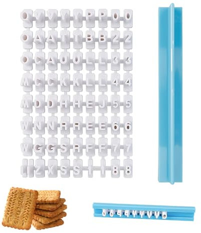 72er-Pack alphanumerisches Keksstempel-Set, Silikon-Buchstabenstempel, Keksstempel, Zahlenstempel, geeignet zum Backen, zur Keks- und Süßigkeitenherstellung usw.