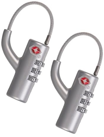 Maizoon Lucchetto a combinazione approvato TSA 3 digitale da viaggio per scuola per bagagli Backpak borsa valigia bagagli sicurezza durevole elegante compatto argento confezione da 2