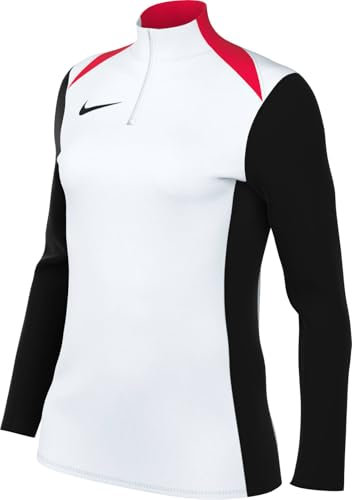 NIKE FD7669-100 Dri-FIT Academy Pro 24 Drill Top K Sweatshirt Women's WHITE/BLACK/BRIGHT CRIMSON/BLACK Size L