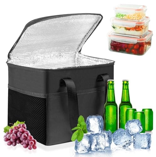 HOTUT Isolierte Kühltasche, 8L Faltbar Picknicktasche, Isoliertasche Lunch, Wiederverwendbare Kühltasche Thermotasche, Kühltasche Für Lebensmittel, Lunchtasche Für Arbeit, Picknick, Camping
