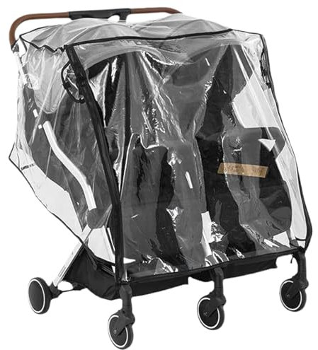 Peosaard Cubierta de Lluvia de Cochecito Doble Cubierta de Lluvia Universal Cubierta de Lluvia Transparente para la Lluvia para Silla de bebé de Espiral