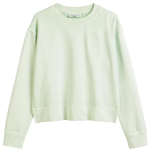 Marc O'Polo Denim Damen Sweatshirt aus Bio-Baumwolle mit Rundhalsausschnitt, Grün (Mint Mist), XL